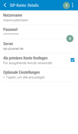 Ansicht Android Mobile Integration Schritt 4-5